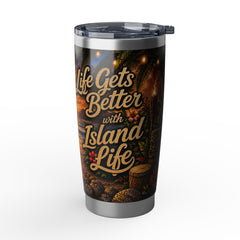 20oz Tumbler — Hawaiian Hula Sunset 'Life Begins' Travel Cup