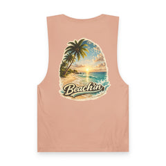 Beachin' Tank Top — Tropical Palm Sunset Graphic Tank