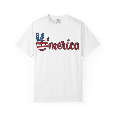 'Merica Peace Sign T-shirt – Patriotic 4th of July USA Graphic Tee