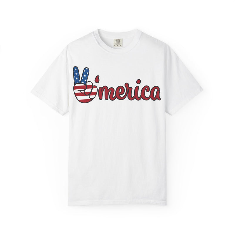 'Merica Peace Sign T-shirt – Patriotic 4th of July USA Graphic Tee