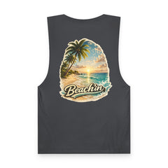 Beachin' Tank Top — Tropical Palm Sunset Graphic Tank