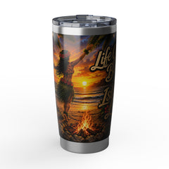 20oz Tumbler — Hawaiian Hula Sunset 'Life Begins' Travel Cup