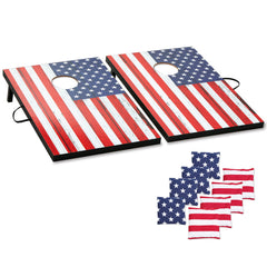 Flag-Themed Cornhole Set - Portable 3x2 Feet Boards