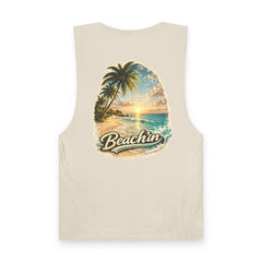Beachin' Tank Top — Tropical Palm Sunset Graphic Tank